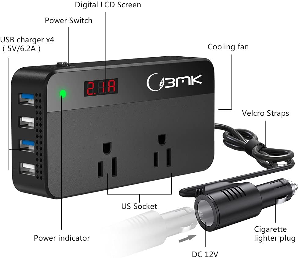 BMK 200W Car Power Inverter
