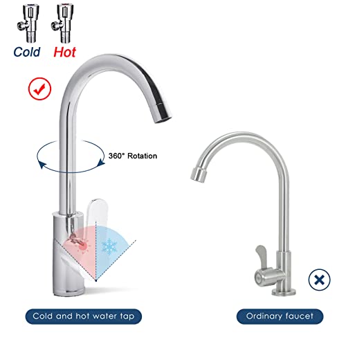 Outdoor Utility Sink Stainless Steel Double Bowl Sink Free Standing Commercial Restaurant Kitchen Sink with Hot and Cold Faucet for Laundry,Garage