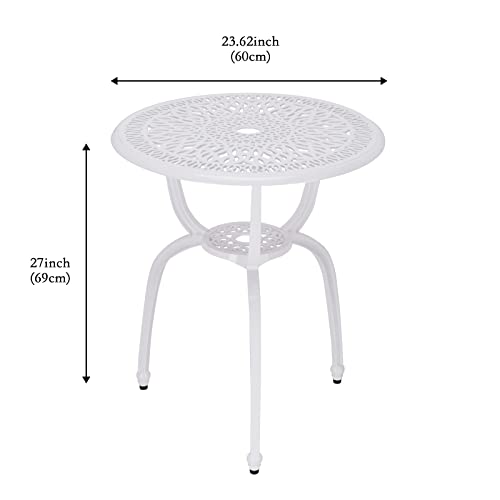 C/G 3 Piece Bistro Set,Outdoor Patio Set,Anti-Rust Cast Aluminum Bistro Table Set for Park Yard Front Porch Furniture(Antique Copper)