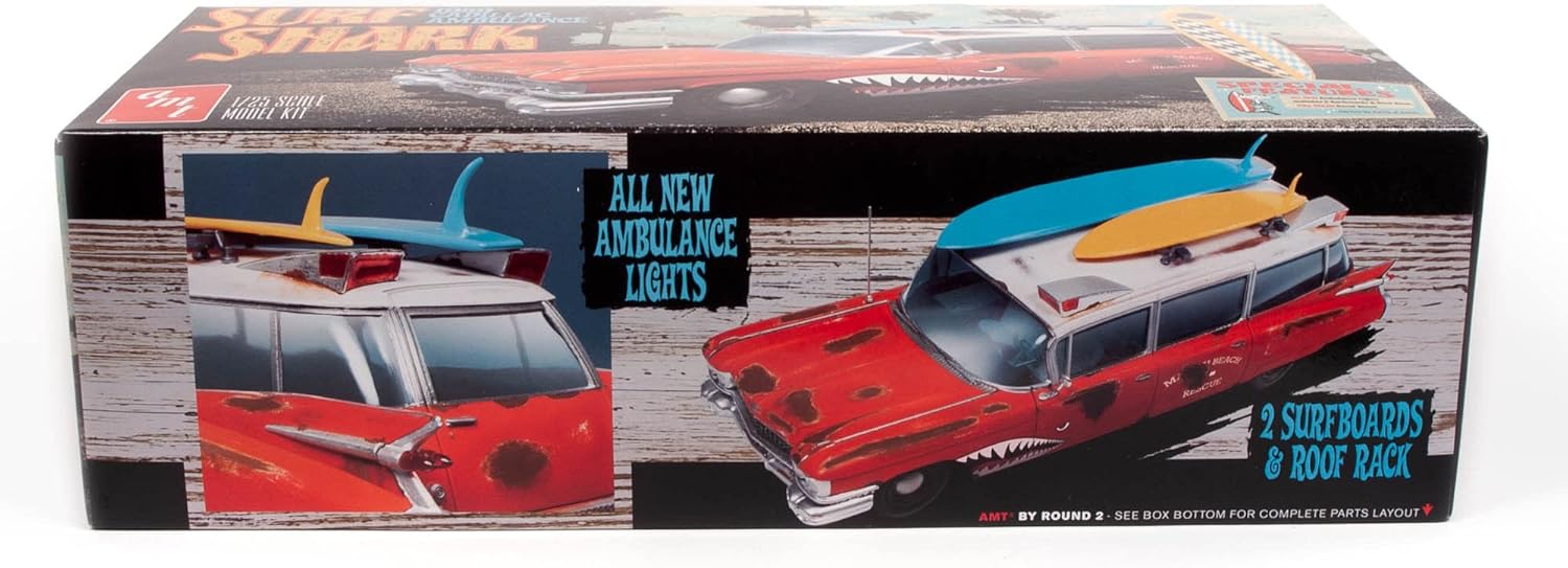 AMT Cadillac Ambulance 1959 1:25 Scale Model Kit Pack of 2
