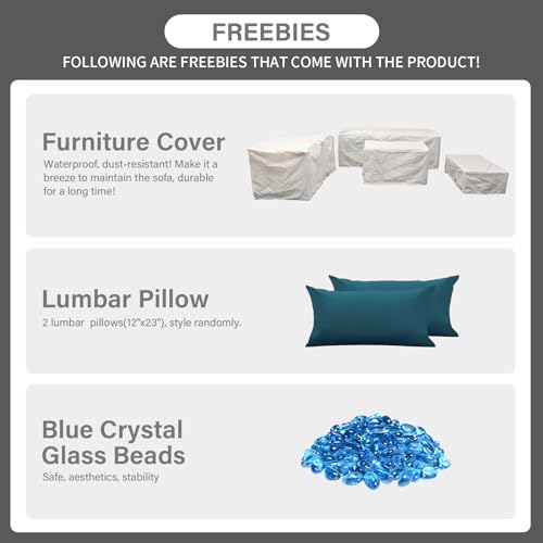 Rattaner Patio Wicker Furniture Set 6 Pieces Outdoor HDPE Wicker Conversation Couch Sectional Chair Sofa Set with Grey Cushions