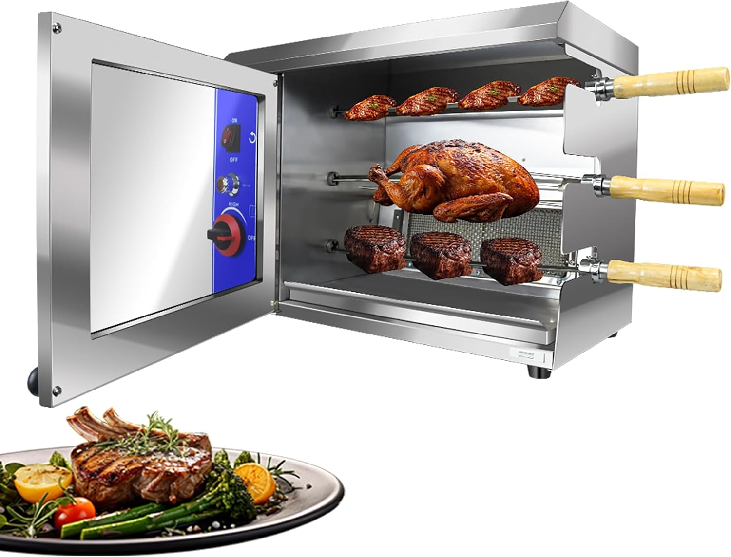 Li Zhen Gas Rotisserie Oven Shawarma Grill Machine Doner Kebab Machine Chicken Rotisserie Grill Propane Grill with Rotisserie Electric Rotisserie