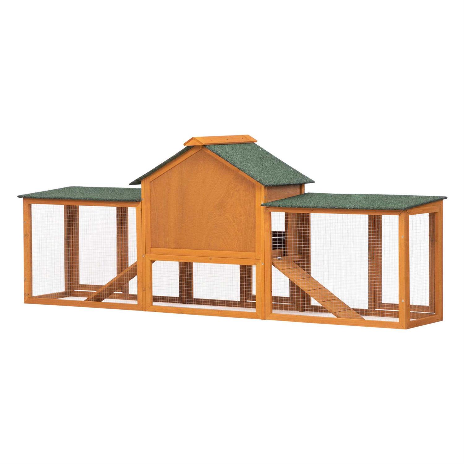 Coziwow82L Extra-Large Wooden Rabbit Cage With Double Runs - Pet Supplies online store