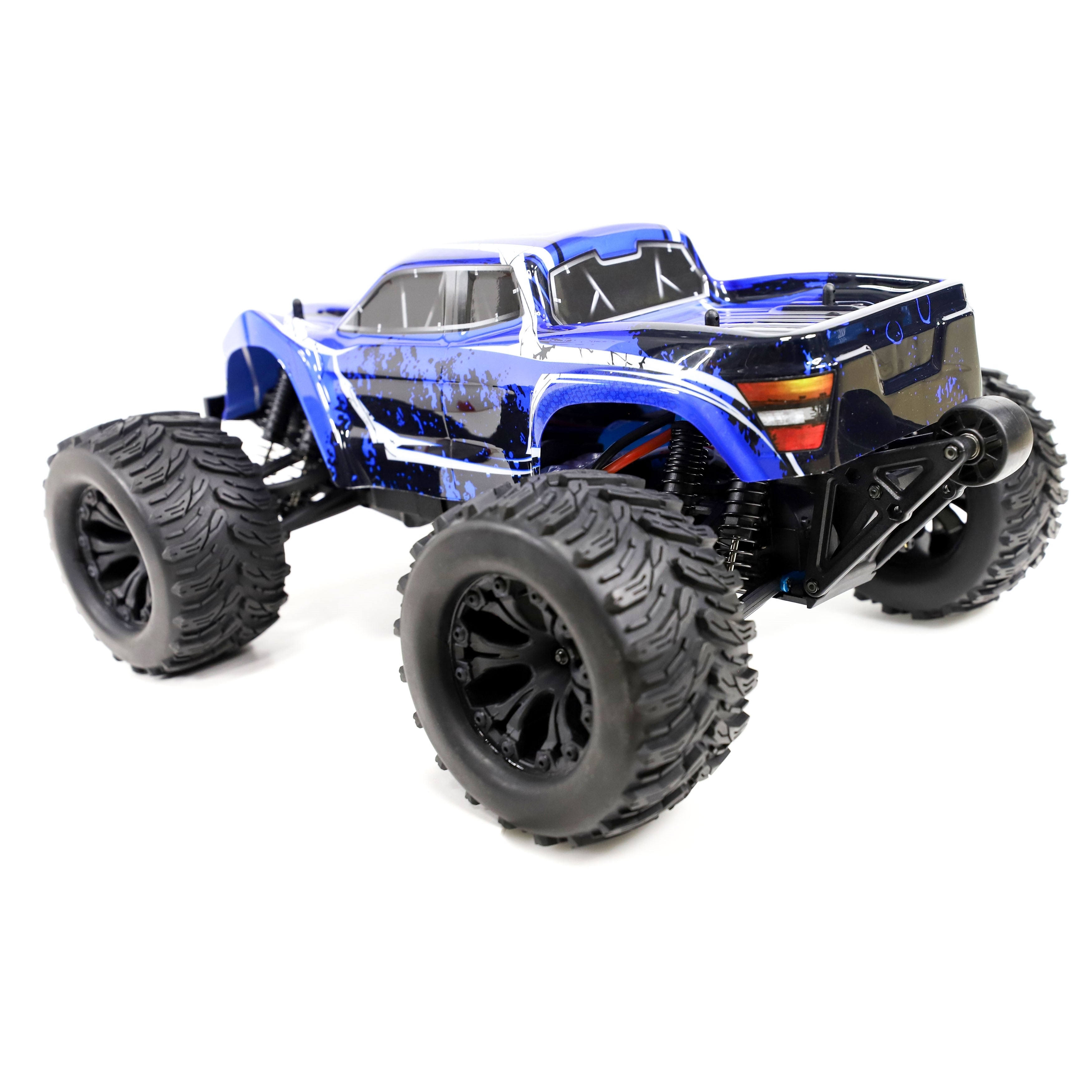 Aleko RCCAR09-UNB 1 by 10 Scale Brushless Pro Off-Road 4WD Electric Powered RC Monster Truck Blue