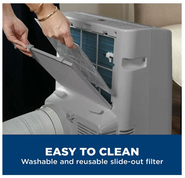 GE 7,500 BTU Portable Air Conditioner for Rooms up to 300 Sq ft., 3-in-1 Functionality with Remote