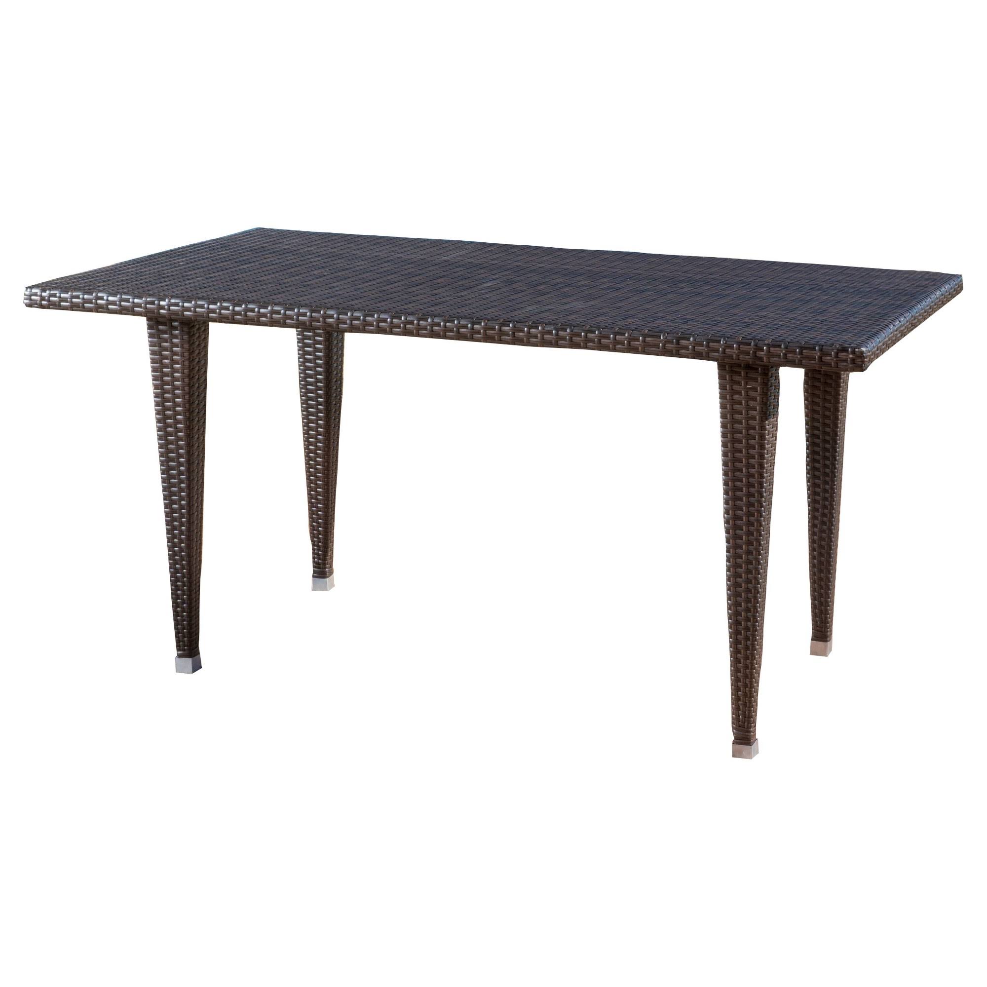 Dominica Rectangle Wicker Table Multi Brown Christopher Knight Home