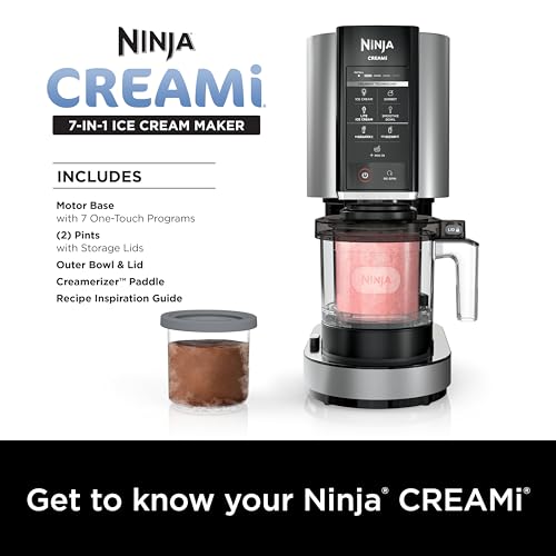 Ninja NC301 CREAMi Ice Cream Maker, for Gelato, Mix-ins, Milkshakes, Sorbet, Smoothie Bowls & More, 7 One-Touch Programs