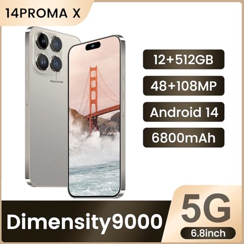 15 Ultra Smartphone Unlocked Cell Phone,Battery 6800mAh 6.8 HD Screen Unlocked Phone,12+512GB Android 14 with 128GB Memory Card