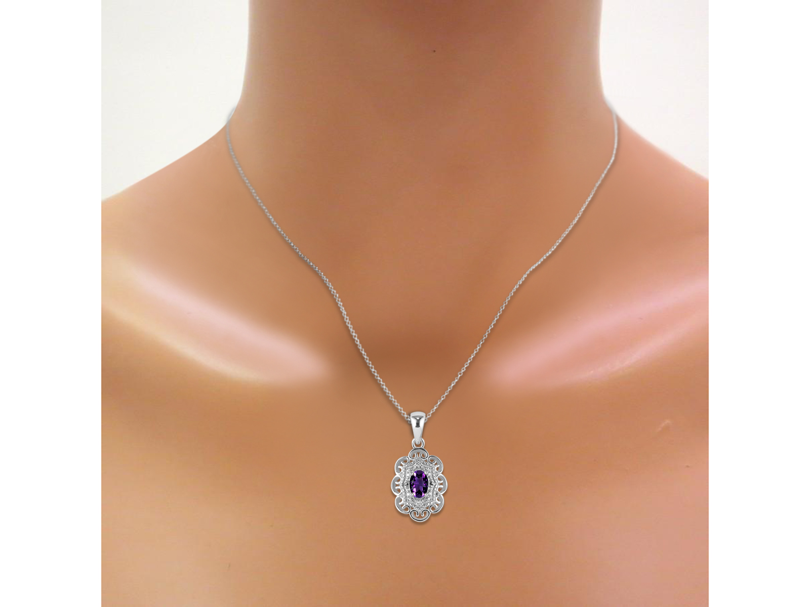 RYLOS Necklaces for Women Gold 14K  Flower Necklace Gemstone & Genuine Diamonds Pendant 18" Chain 6X4MM  Birthstone  Womens Jewelry Gold Necklaces