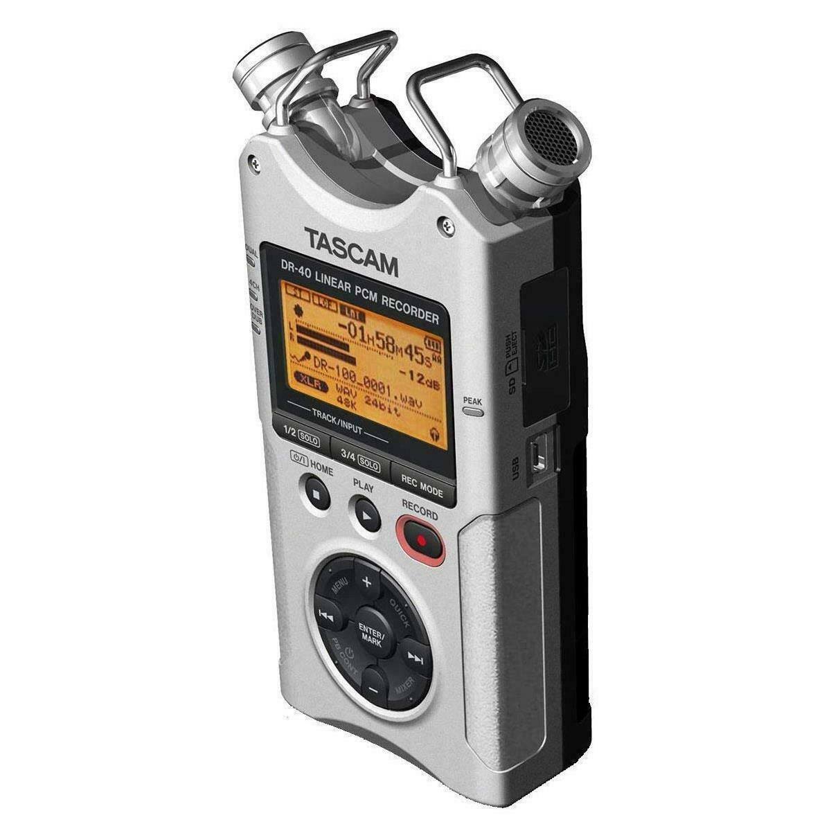 Tascam DR-40 4-Track Portable Digital Recorder-SILVER