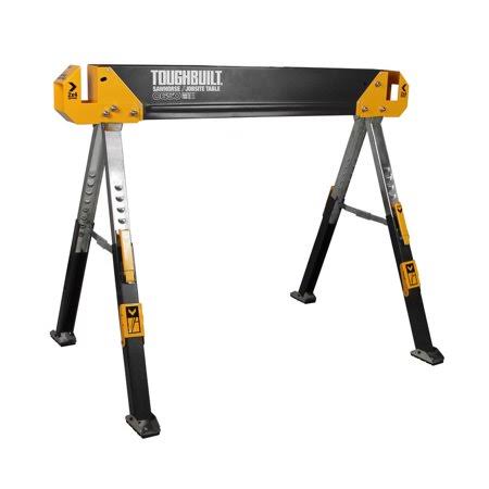 42.4 in. W Adjustable Height (25-32 in.) Steel Sawhorse and Jobsite Table 1300 lb. Capacity