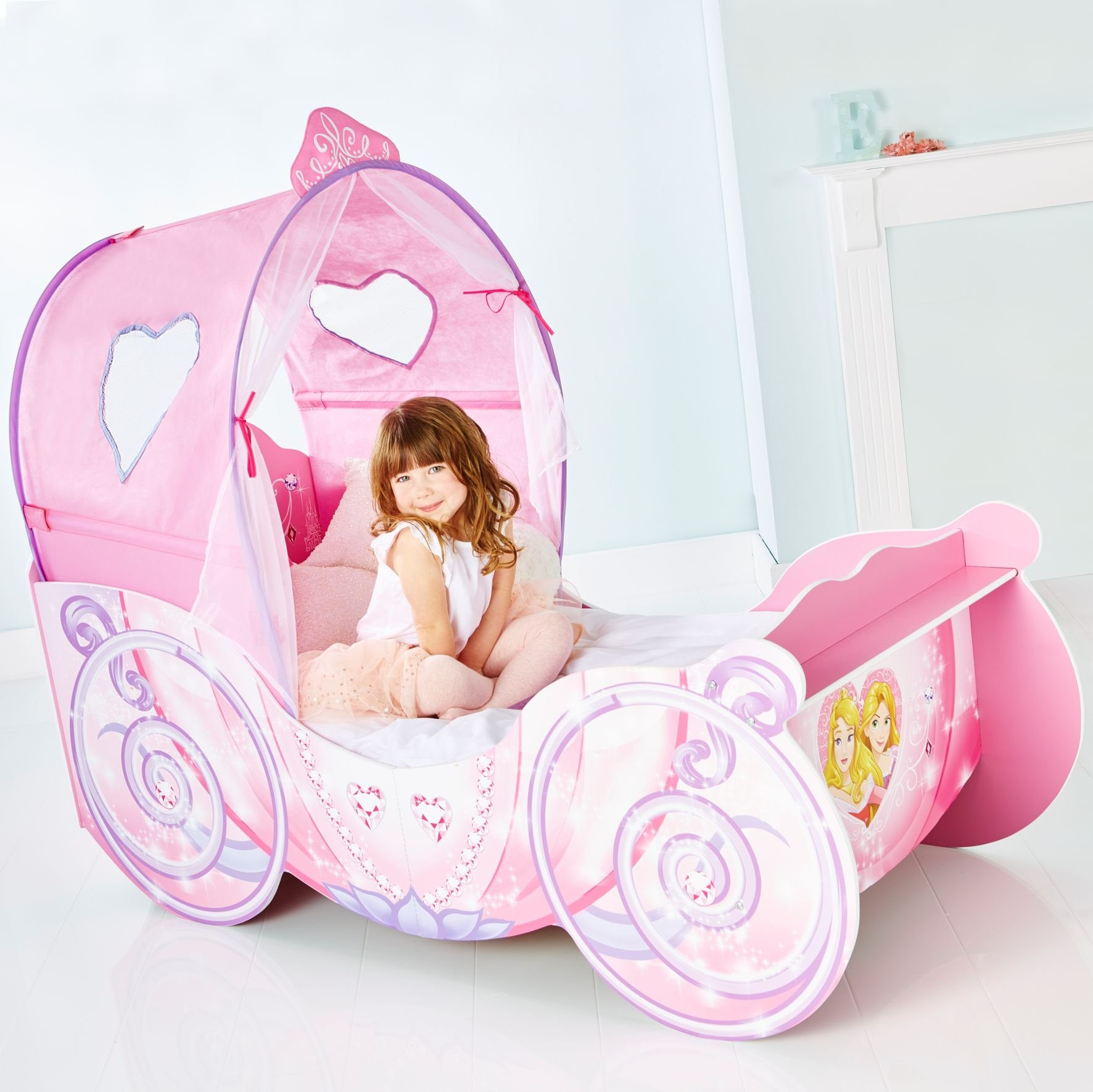【Furniture】Princess Carriage Kids Toddler Bed by HelloHome, Pink, 160x87.5x136 cm
