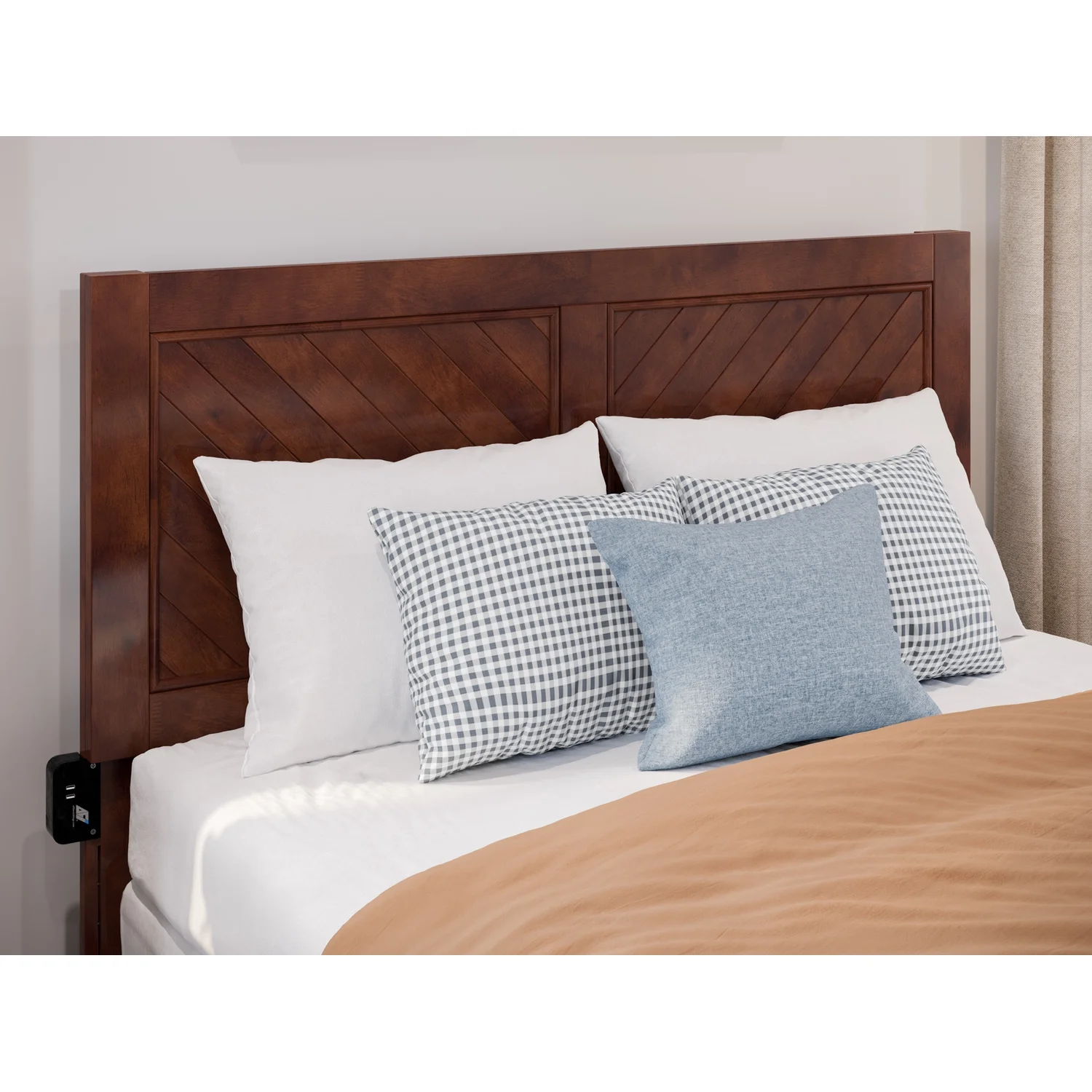AFI Canyon Walnut Solid Wood Foundation Bed Frame with Matching Footboard, Full