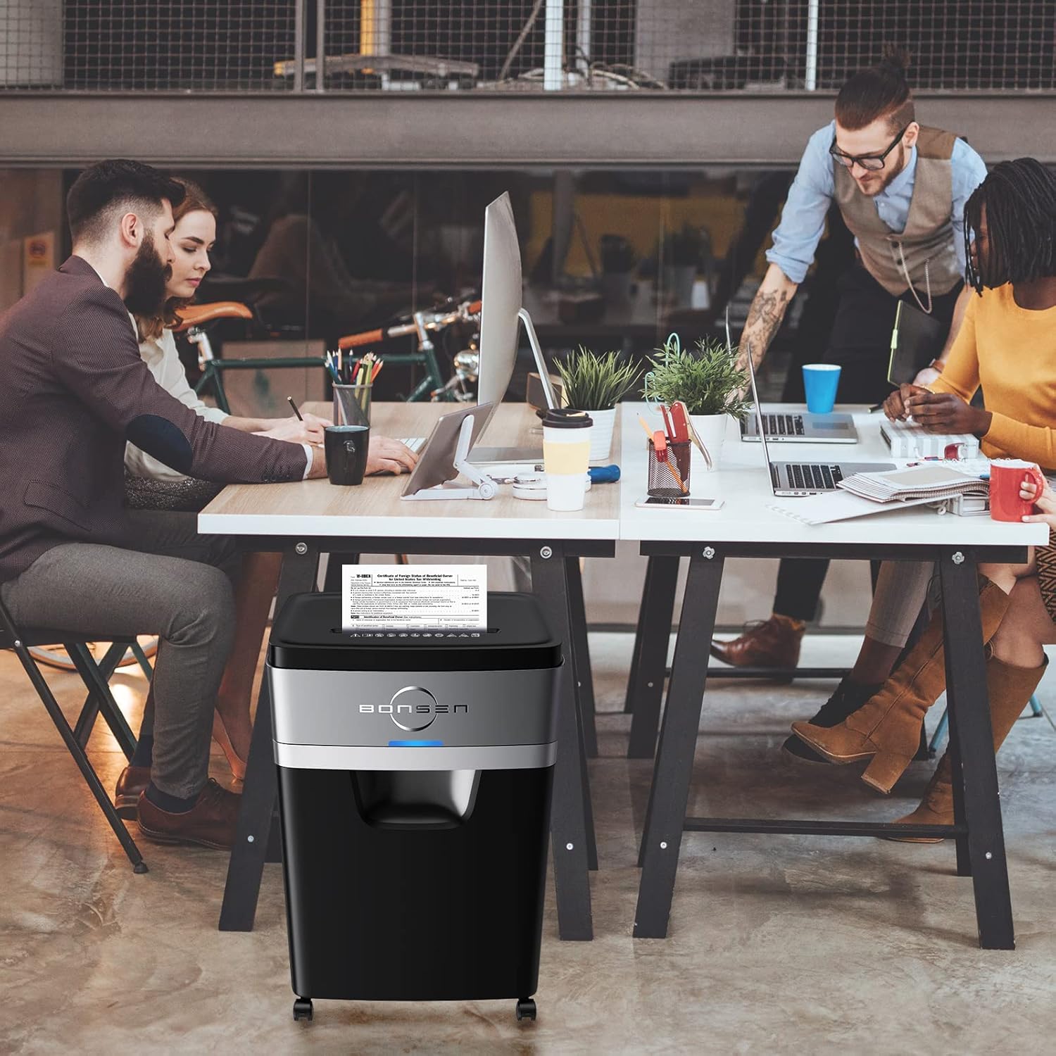 BONSEN 18-Sheet Paper Shredder, 30-Minute Heavy Duty Cross-Cut Paper, CD and Credit Card Shredder for Office
