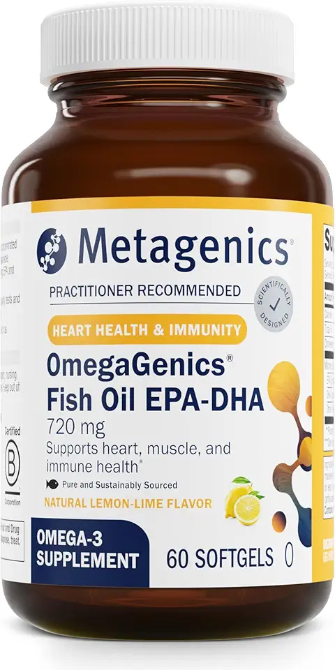 Metagenics OmegaGenics Fish Oil EPA-DHA 720 mg - Omega-3 Fish Oil Supplement - for Heart Health, Musculoskeletal Health & Immune System Health*