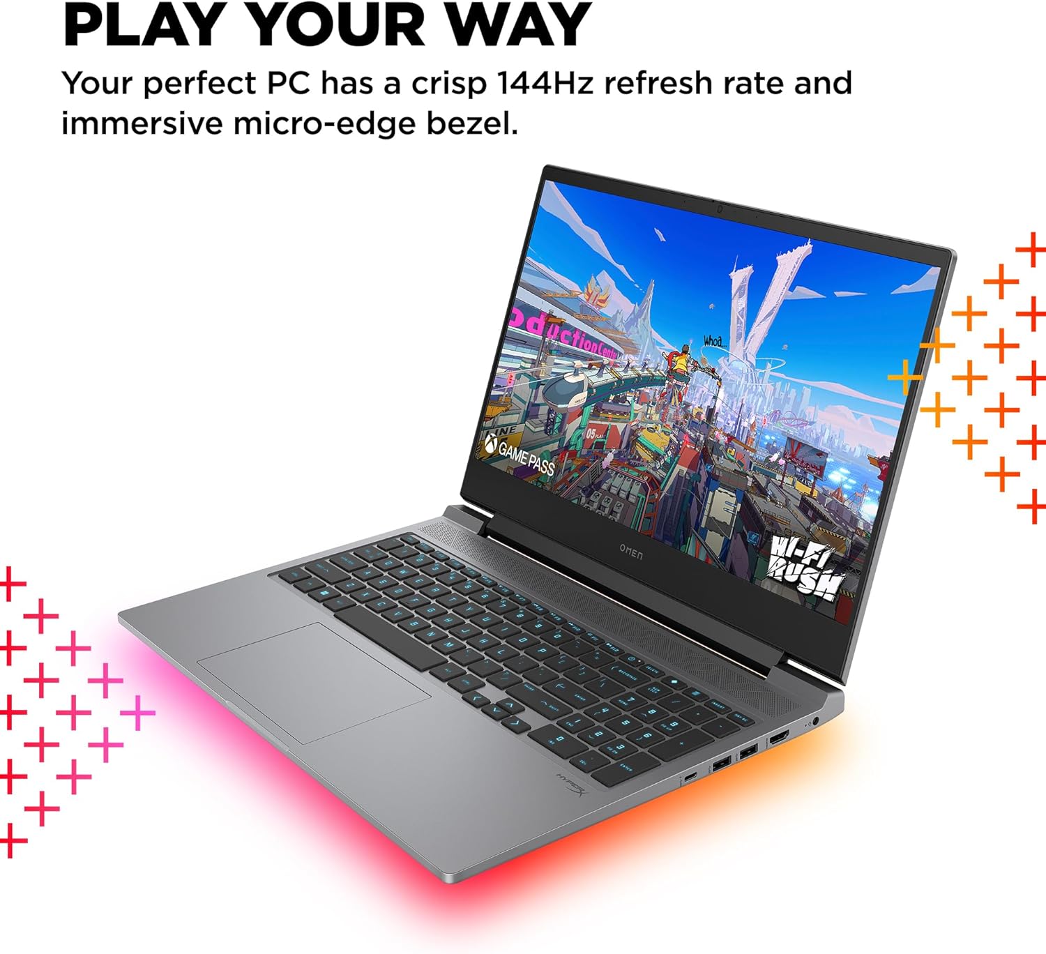 HP OMEN 16 inch Laptop, FHD 144Hz Display, Intel Core i7-14700HX, 16 GB RAM, 512 GB SSD, NVIDIA GeForce RTX 4060 GPU (8 GB Dedicated)