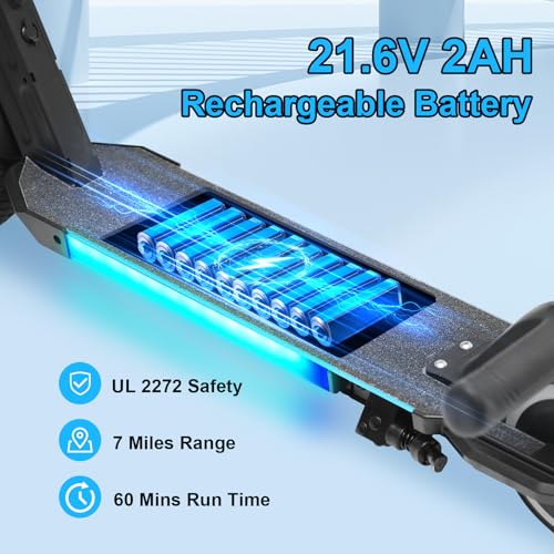 Electric Scooter for Kids Ages 6-12, Equipped with 130W Motor, LCD Display, Foldable Design, LED Color Lights, Rear Motor Brake System