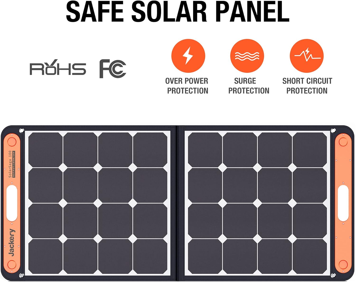 Jackery SolarSaga 100W Portable Solar Panel for Explorer 240/300/500/1000/1500 Power Station