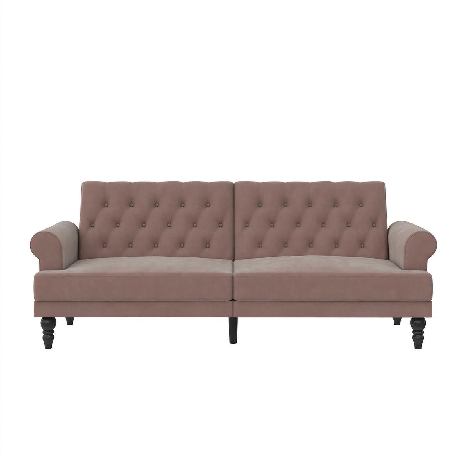 Pemberly Row Modern / Contemporary Upholstered Futon in Blush Velvet