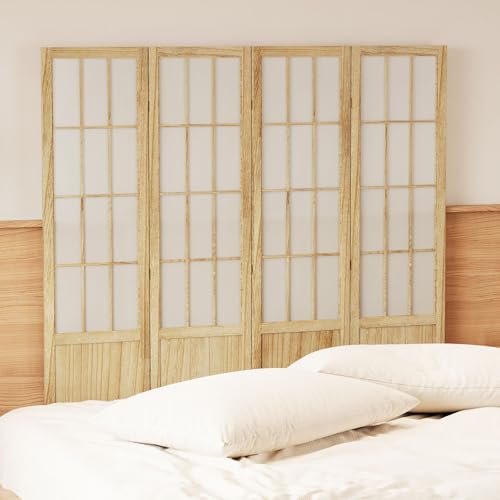 Room Divider, 66.9Inch Tall Japanese Shoji Style Folding Wood Screen with Double Hinges for Home Office Bedroom Hotel Decoration (4Panels, Black)