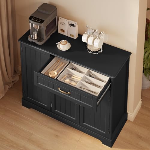 Gizoon Kitchen Sideboard Buffet Cabinet with Storage Small Coffee Bar Cabinet with Drawer