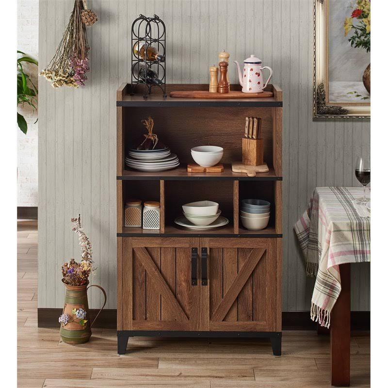 Furniture of America Rhen Farmhouse Buffet in Distressed Walnut