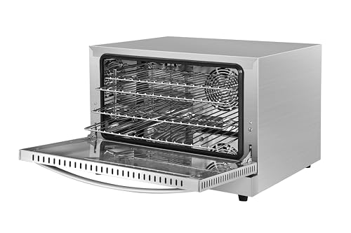 KoolMore 32 in. Commercial Countertop Convection Oven, Holds Full Size Pans, 4 Racks and 3500W of Power, 240V in Stainless-Steel