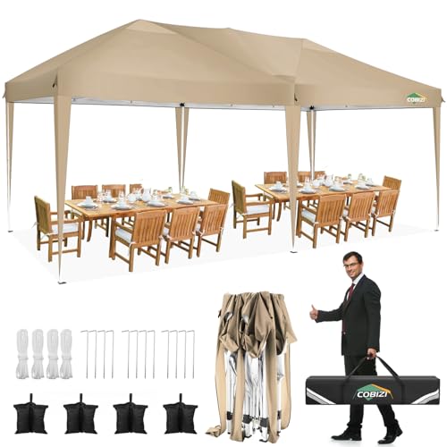 COBIZI 10x10 Pop up Canopy Tent Protable Canopy Tent with 4 Sidewalls Waterproof Commercial Instant Shelter for Parties, Wedding