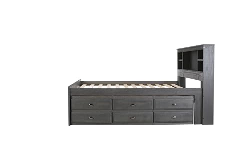 Discovery World Furniture White Full Bookcase Bed with 6 Drawers