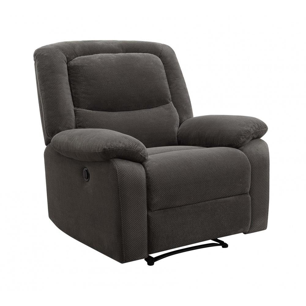 Serta Push-Button Power Recliner with Deep Body Cushions, Gray Fabric