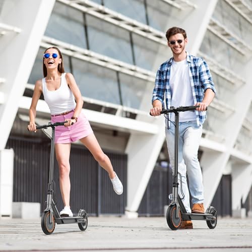 Electric Scooter, Folding E Scooter for Adults with Seat, 350W Motor, 8.5" Tire, 19MPH