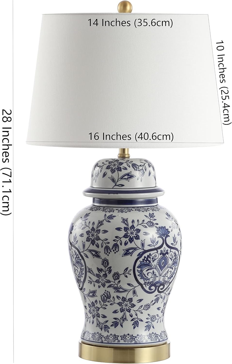 SAFAVIEH Lighting Collection Ariadne Blue/ White Chinoiserie 28-inch Bedroom Living Room Home Office Desk Nightstand Table Lamp Set of 2 (LED Bulbs