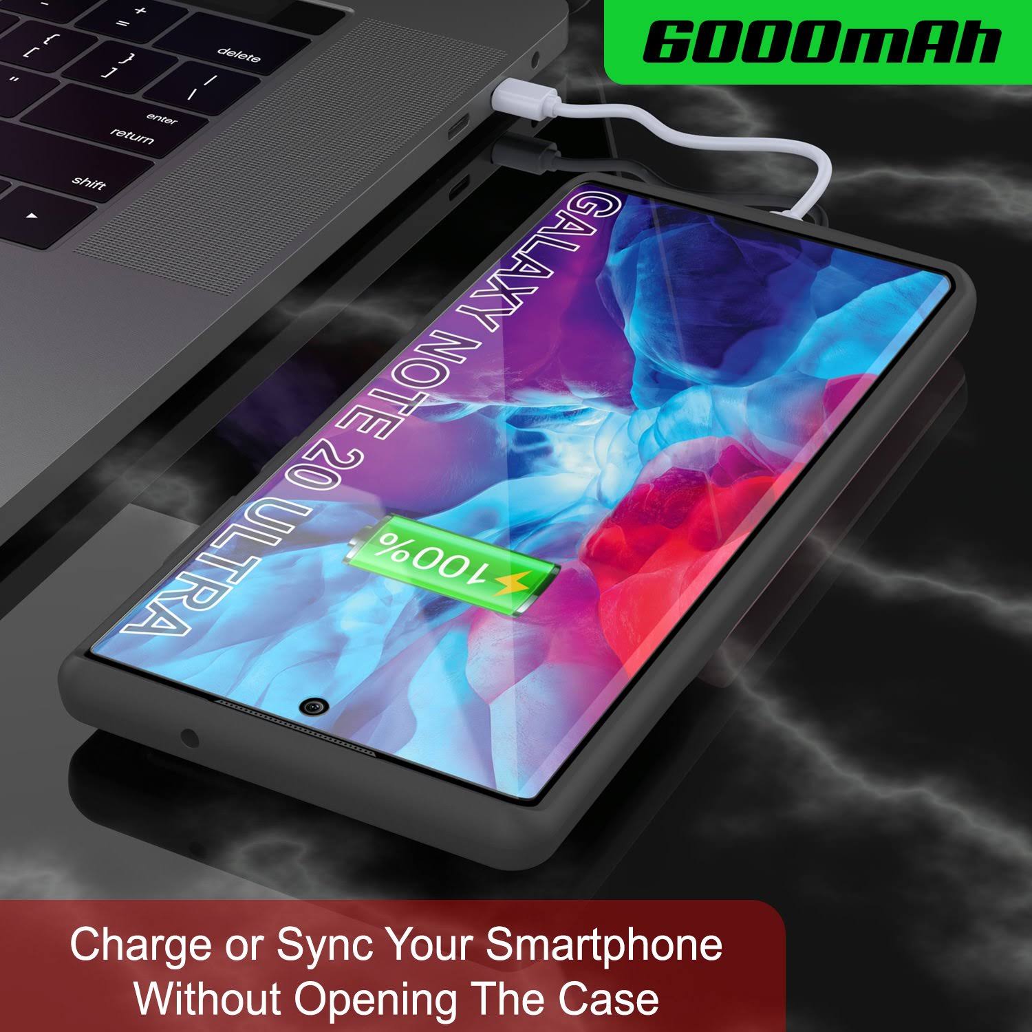 Punkcase Galaxy Note 20 Ultra 6000mAh Battery Charger Slim Case [Black] - Black