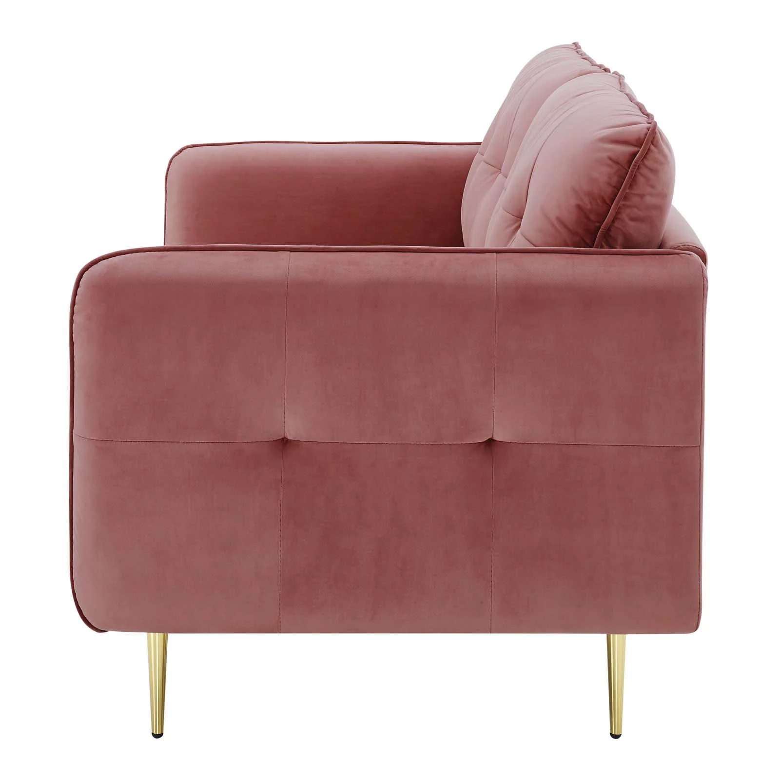 Tufted Sofa, Velvet, Pink, Modern Contemporary Urban Design, Living Lounge Room Hotel Lobby Hospitality