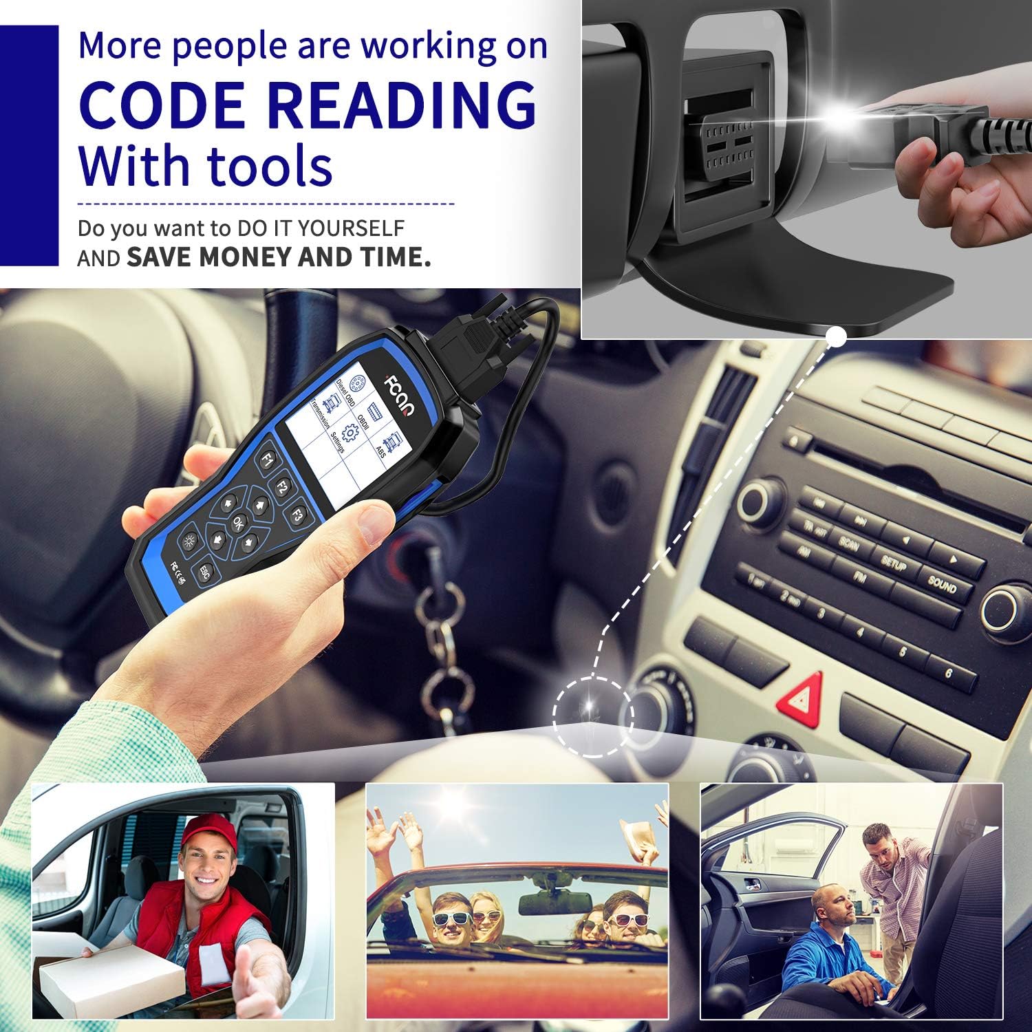 FCAR F507 Heavy Duty Truck Scanner, 2 in 1 Car OBD2 Scanner&HD Truck Scan Tool