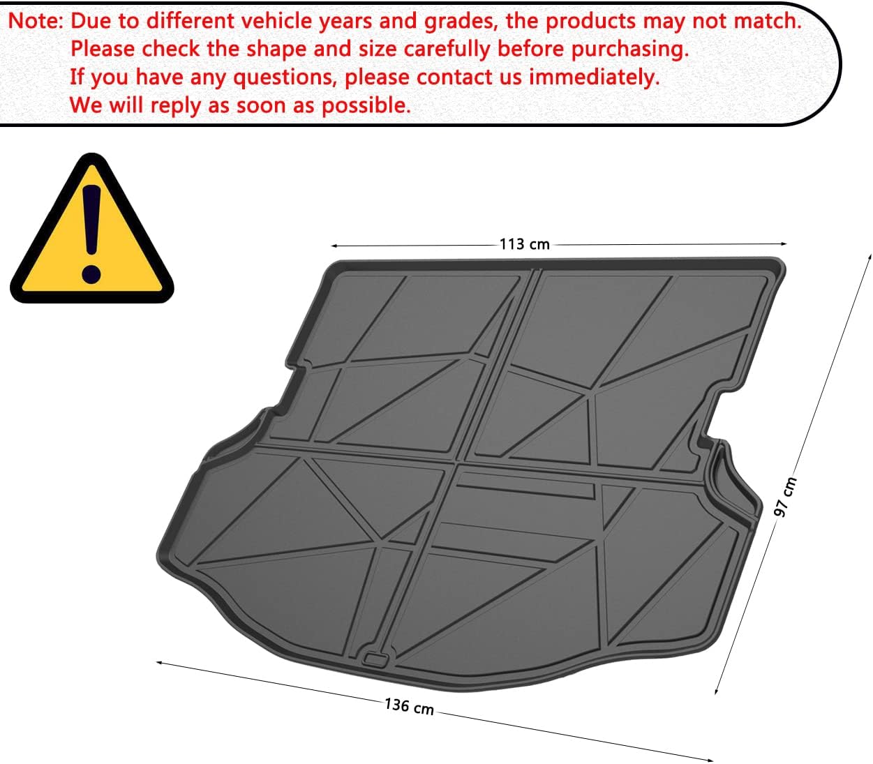 RAV4 Cargo Liner - Compatible with RAV4 2019 2020 2021 2022 Models,All-Weather Rear Trunk Tray Cargo Mats Custom Fit for Toyota RAV-4