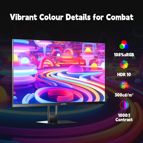 Gaming Monitor 27 inch 180hz 1ms | Fast IPS Screen 1080p Monitor|2 x HDMI 2.0 &1 x Display Port 1.4 | Support Freesync and Wall Mount | 108% sRGB
