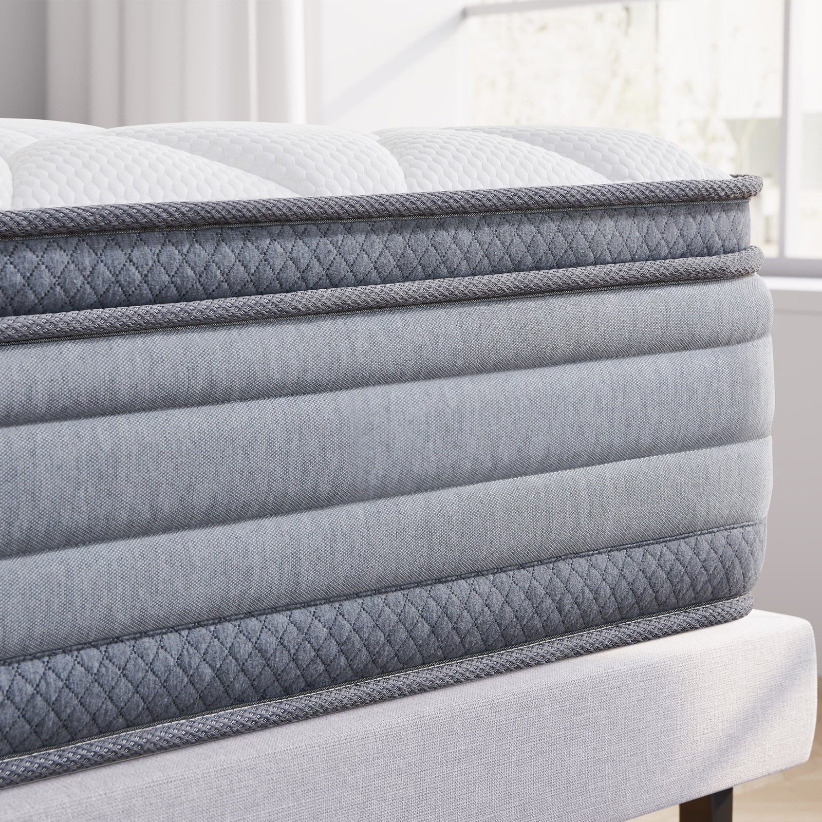 Queen Mattress, Madinog 9" Hybrid Gel Memory Foam Individually Pocket Innerspring Mattress, Queen