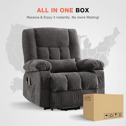 Power Lift Recliner Chair with Vibration Massage and Lumbar Heating for Elderly