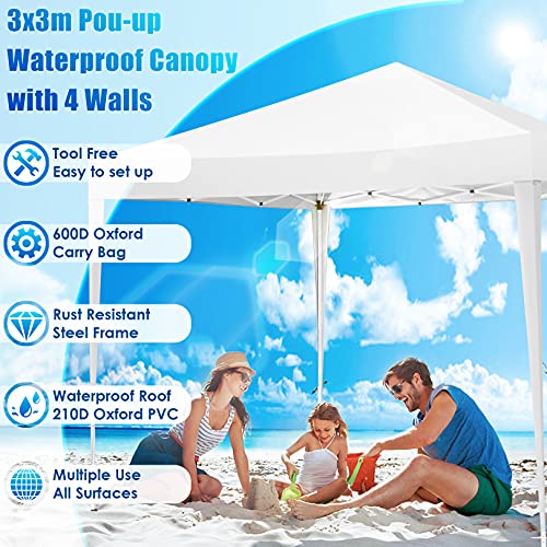 COBIZI Canopy 10x20 Pop Up Canopy Tent with 6 Sidewalls Party Tents for Parties Weddings Backyard Waterproof Canopy Outdoor Commercial Canopy Event