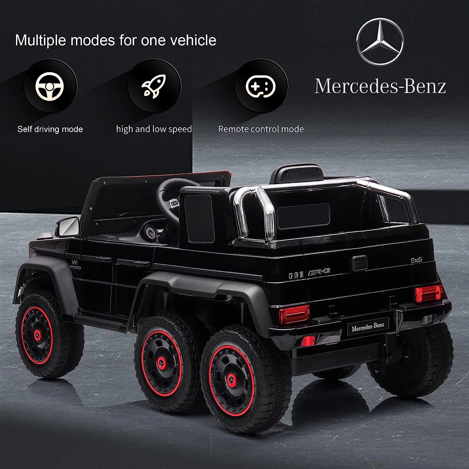 BATE 24V Powered Ride on Cars with 6 Wheels, Mercedes Benz Electric Car Vehicles with Remote Control, MP3 Player, Kids Ride On Toys for Boys Girls