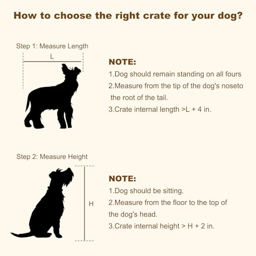 EasyCom 48"/42"/33" Dog Crate Furniture with Name Tag, Heavy Duty Dog Kennel Indoor for Large Dogs