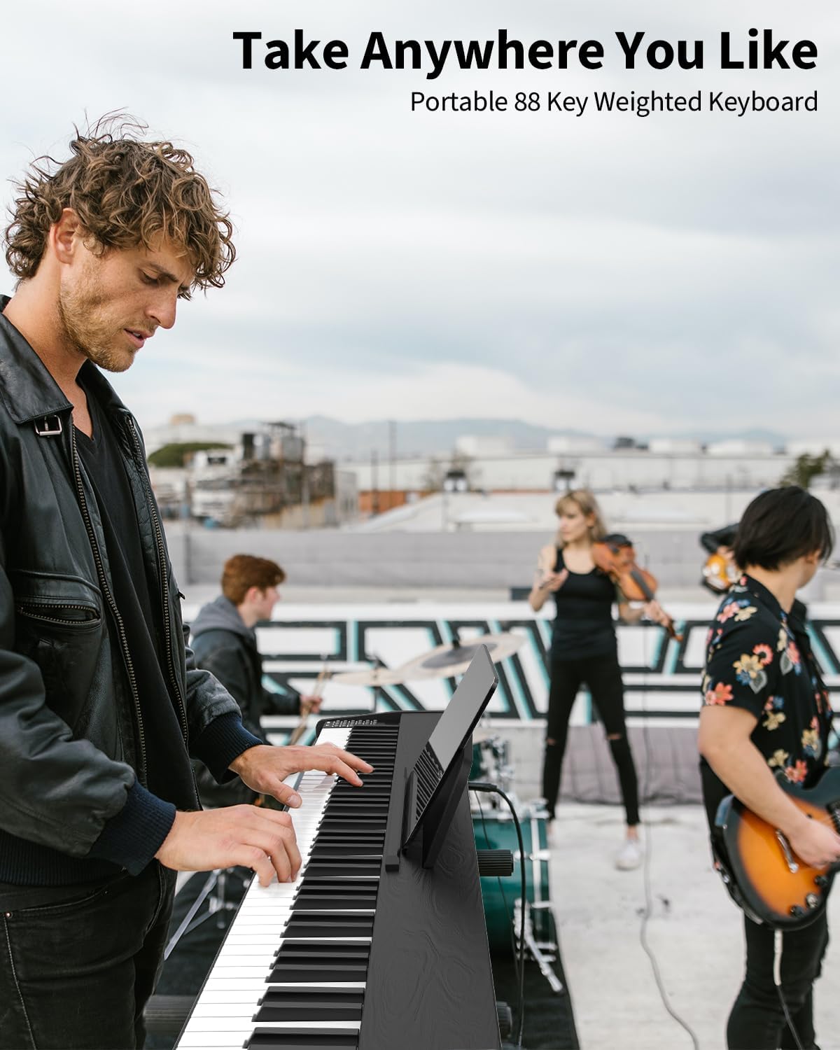 88 Key Digital Piano Keyboard,88 Key Full Size Weighted Hammer Action Electric Keyboard Piano with 200 Rhythms,200 Tones, Triple Pedal,Music Stand