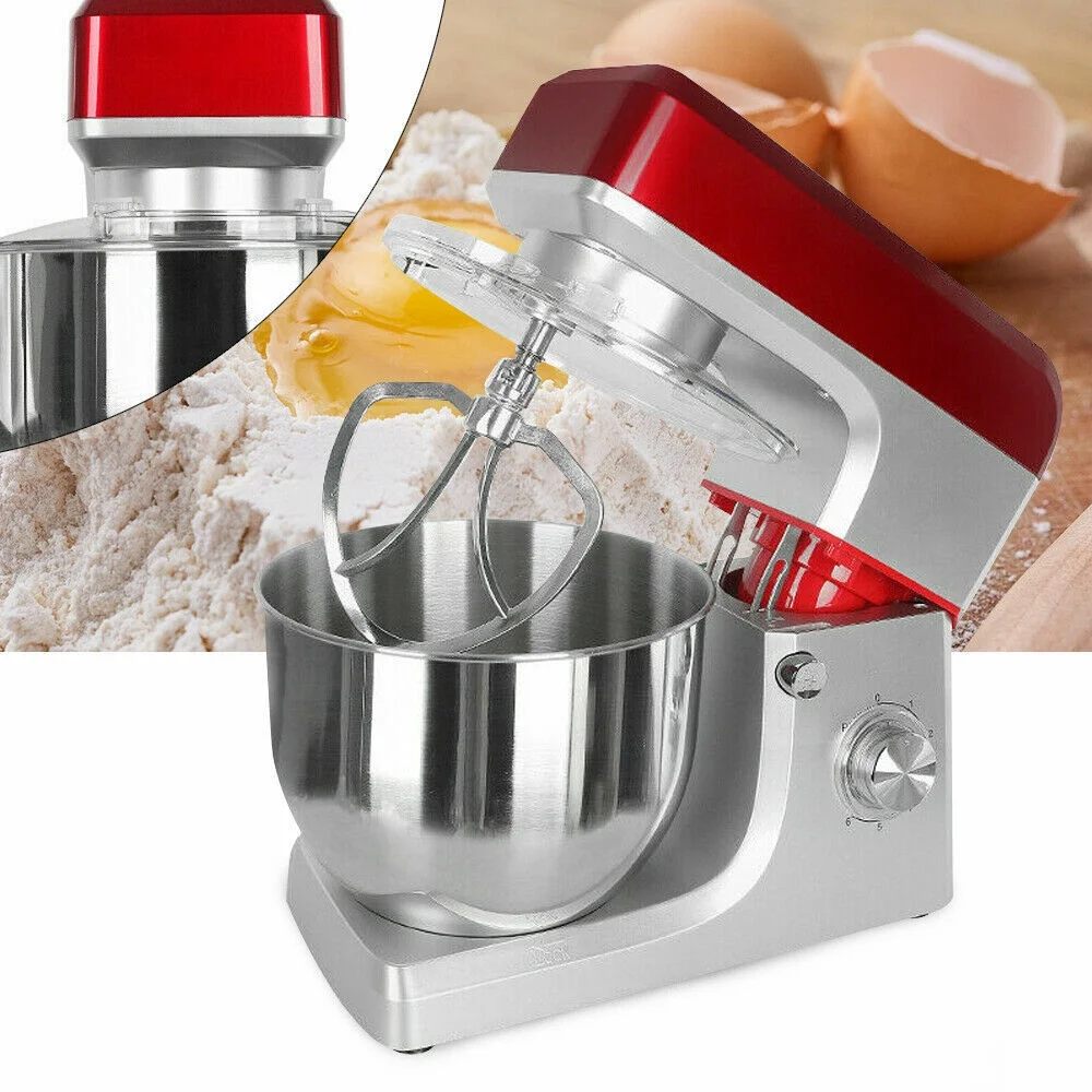 1200W 7L Kitchen Electric Food Stand Mixer Whisk Blender Cake 6 speed 6 Speed Stand Mixer Cake Food Mixing Bowl Beater Dough Electric Blender 1200W