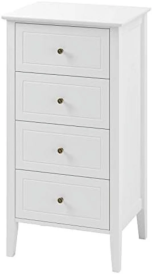 HOOMHIBIU 4 Drawer Dresser  Antique Wide Chest of Drawers with Solid Frame  Tall  Chest Cabinet for Living Room  Bathroom  Entryway  Dark Brown