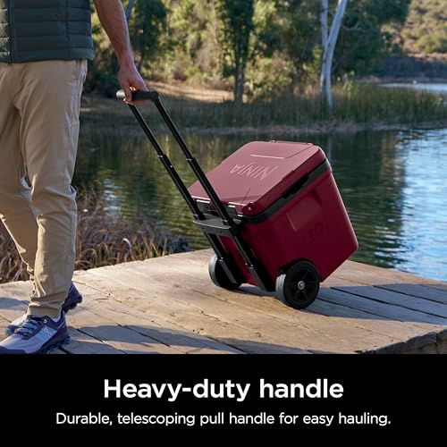 Ninja FrostVault 45qt Wheeled Cooler with Dry Zone, Integrated Fridge-Temp Dry Storage Drawer, Premium Heavy-Duty Insulated Cooler