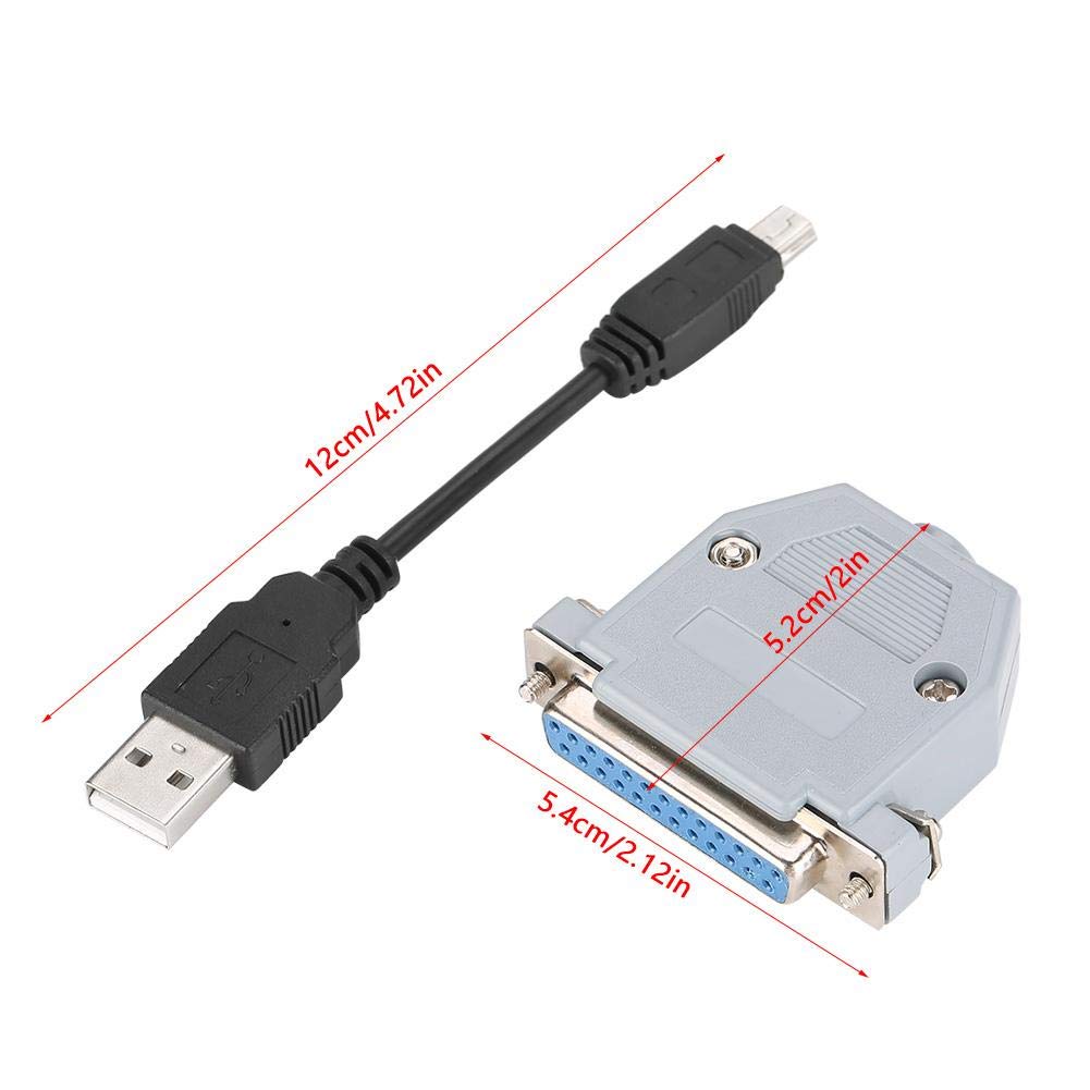 USB to Parallel Adapter, 25 Pin USB to Parallel Adapter Converter with USB Cable for Mach3