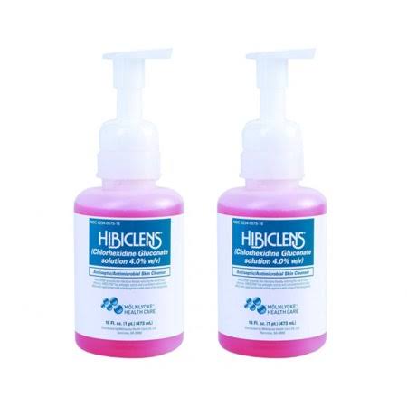 Hibiclens Antiseptic Antimicrobial Skin Cleanser, 16 oz with Foaming Pump, Case (12 ct)
