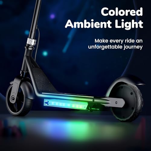 iScooter IK3/IK3Pro Electric Scooter for Kids Ages 6-12, 150W Motor, LED Display, 3 speeds Adjustable,3 Adjustable Heights(IK3Pro),Colorful Lights