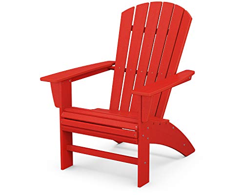 POLYWOOD Nautical Curveback Adirondack Chair, HDPE Outdoor Patio Furniture for Deck, Pool, Garden, Made in USA